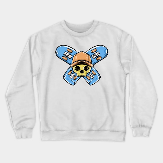 skate skull Crewneck Sweatshirt by yud art